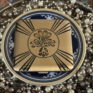 Vintage DORSET FIFTH AVENUE Black & Gold Art Deco Compact
